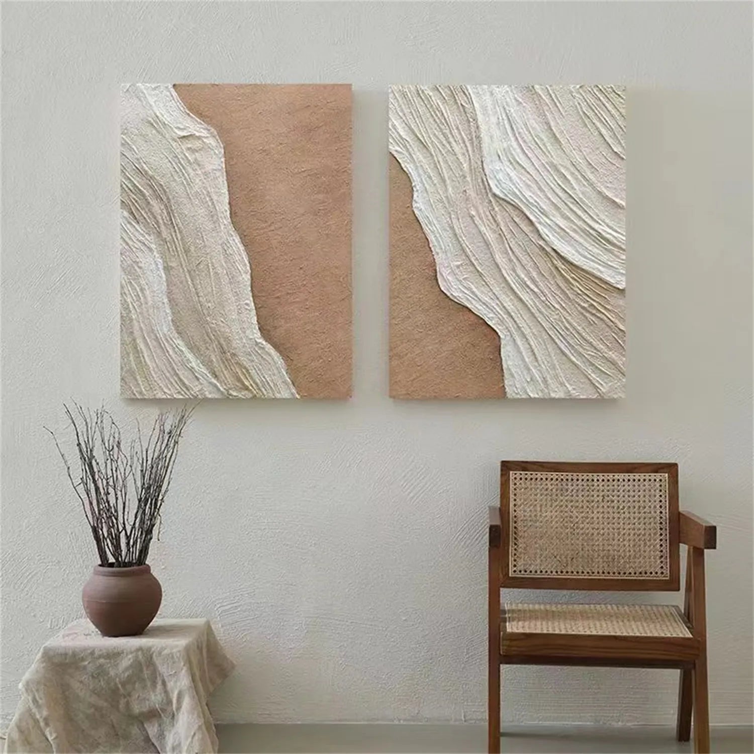 Serene Beige Coast Art - Textured Minimalist Wall Decor #JJ 198