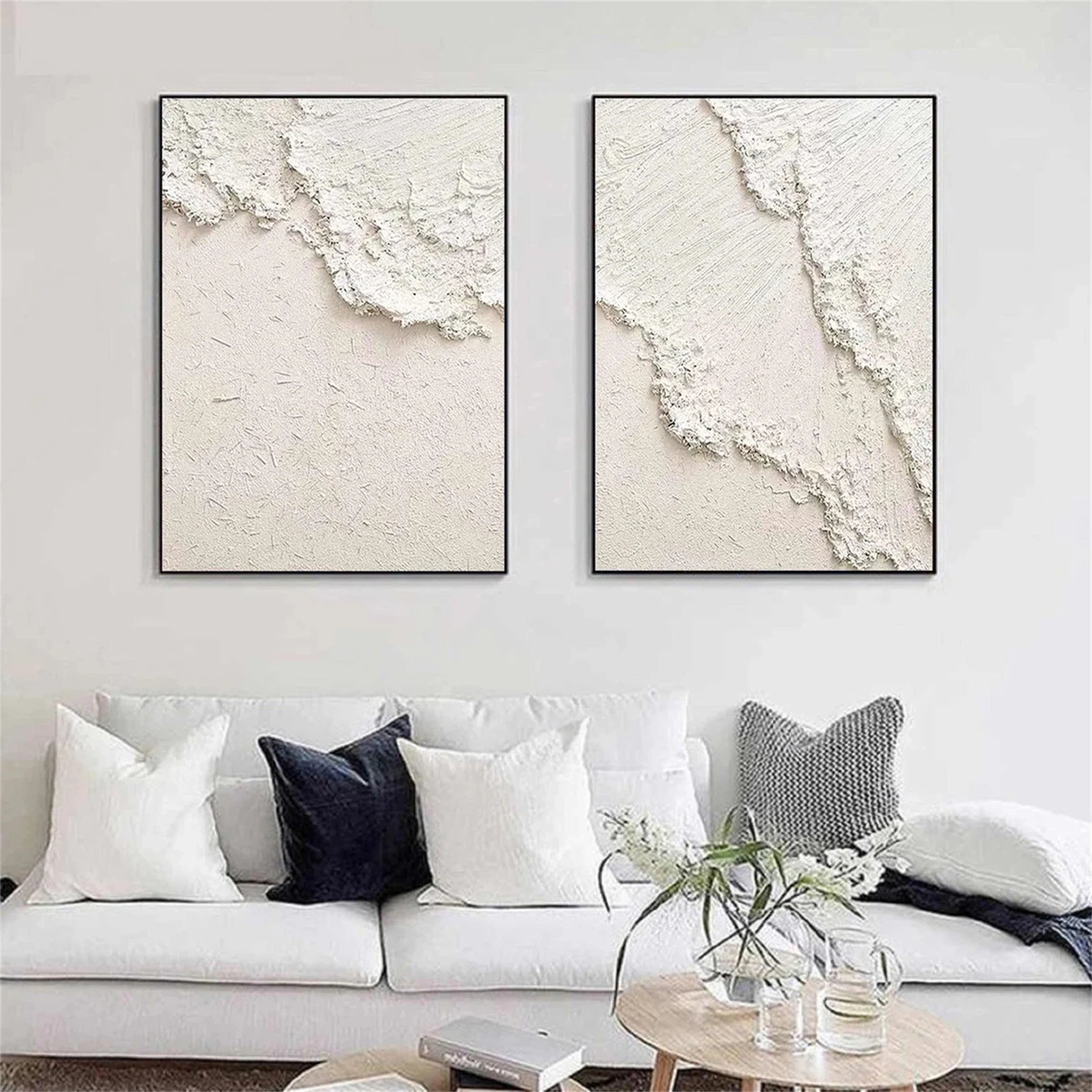 Serene Beige Art - Textured Minimalist Painting Home Decor #JJ 200