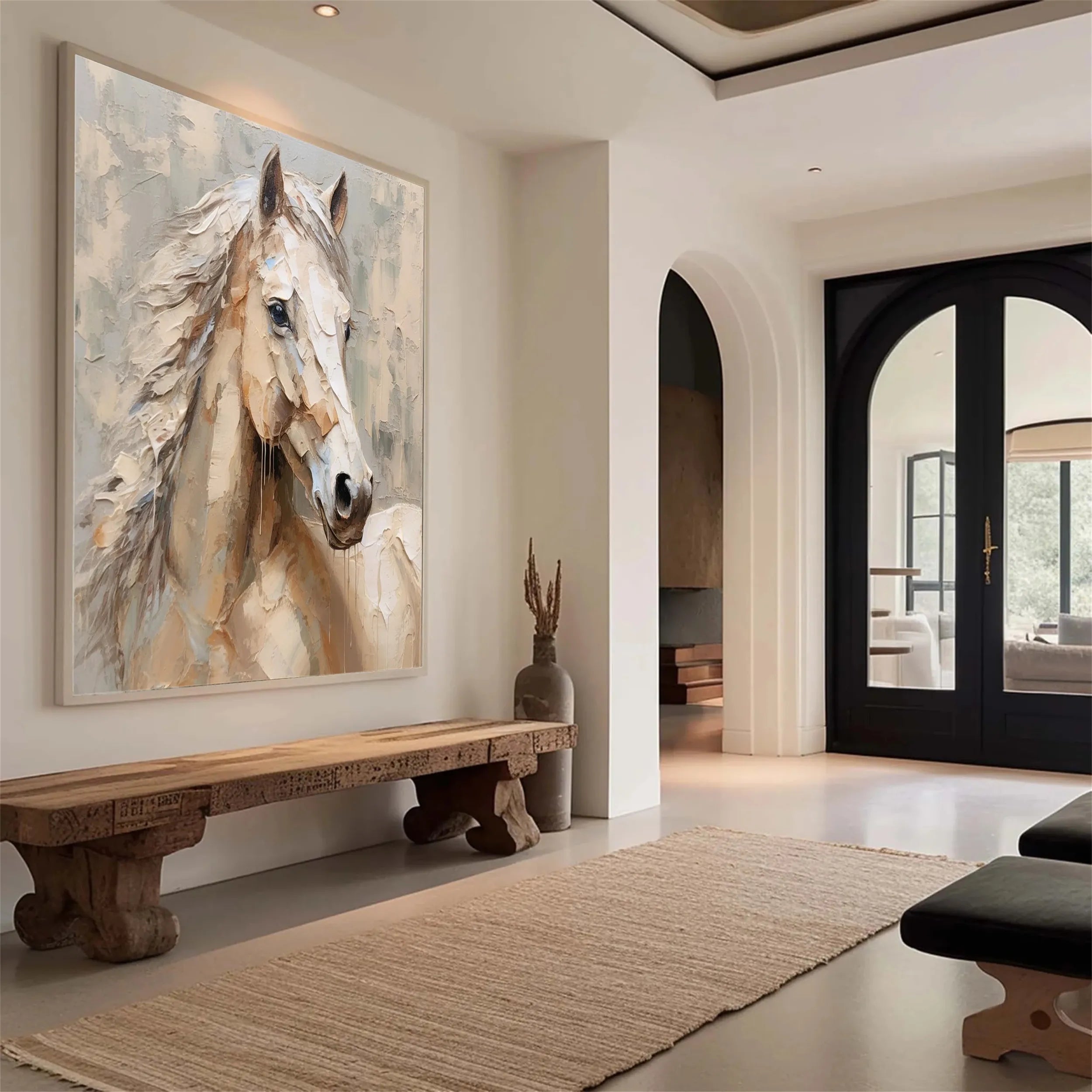 Soft Horse Artwork: Modern Neutral Animal Fine Art #ZZ 026