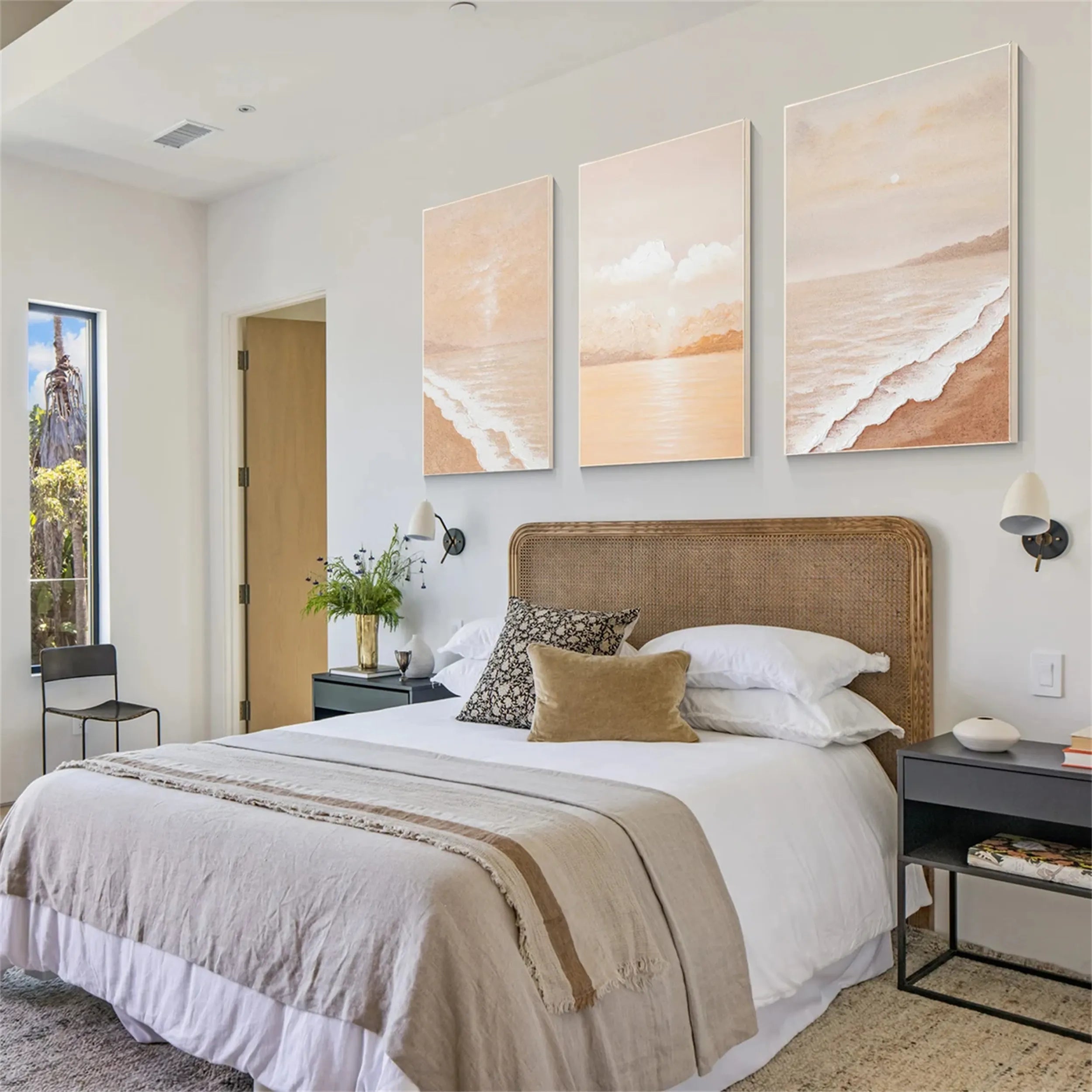 Soft Beige Beach Trio - Serene Coastal Abstract Wall Art #JJ 209