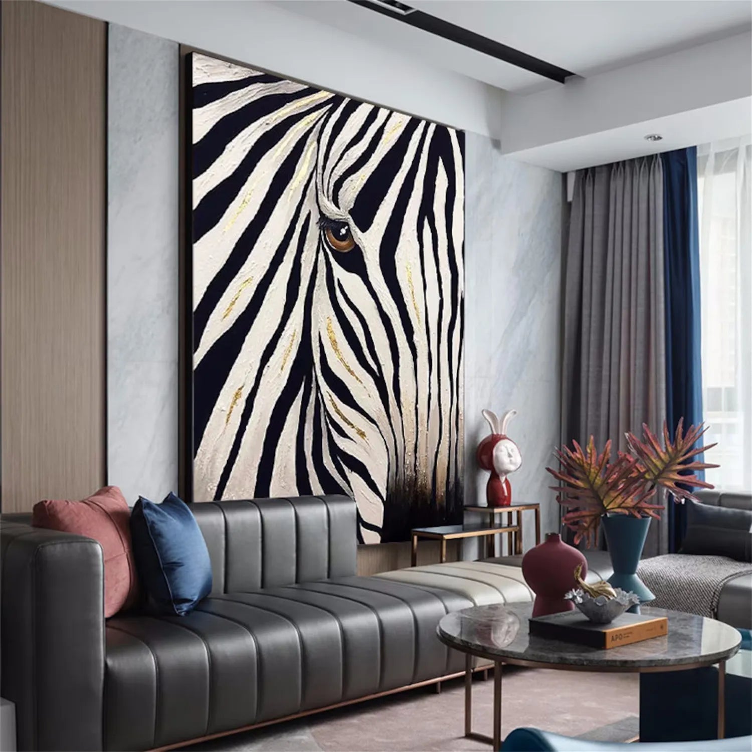 Abstract Zebra Eye Canvas: Modern Wildlife Artwork #ZZ 023