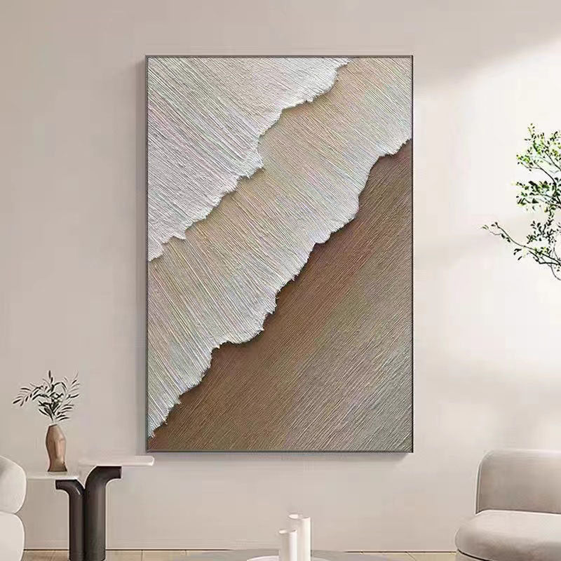 Oversized Neutral Canvas Wall Art Textured Painting for Home Decor #ZZ 063