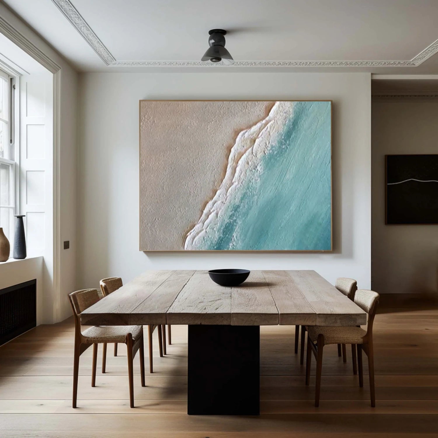3D Textured Coastal Art | Ocean Wave and Sand Abstract Painting #JJ 160