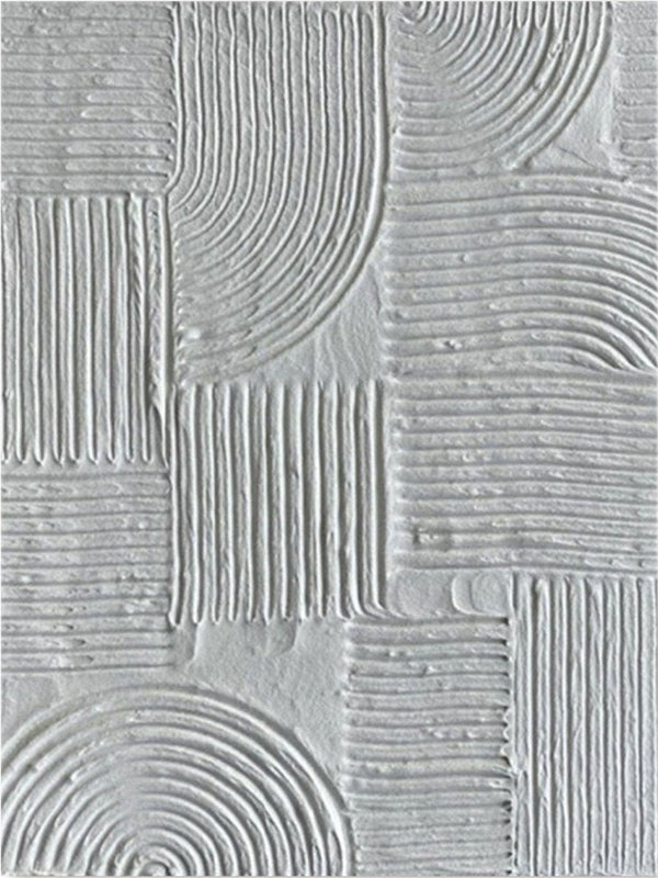 Wabi Sabi Wall Art – Modern White Abstract Canvas Painting #TC 235