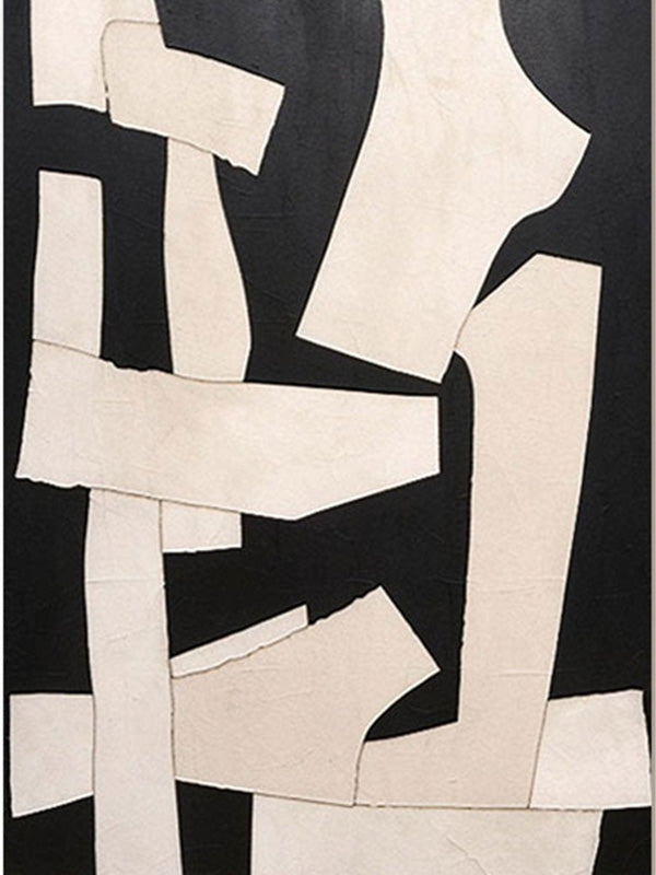 Large Abstract Black White Art | Modern Geometric Forms #TC 203