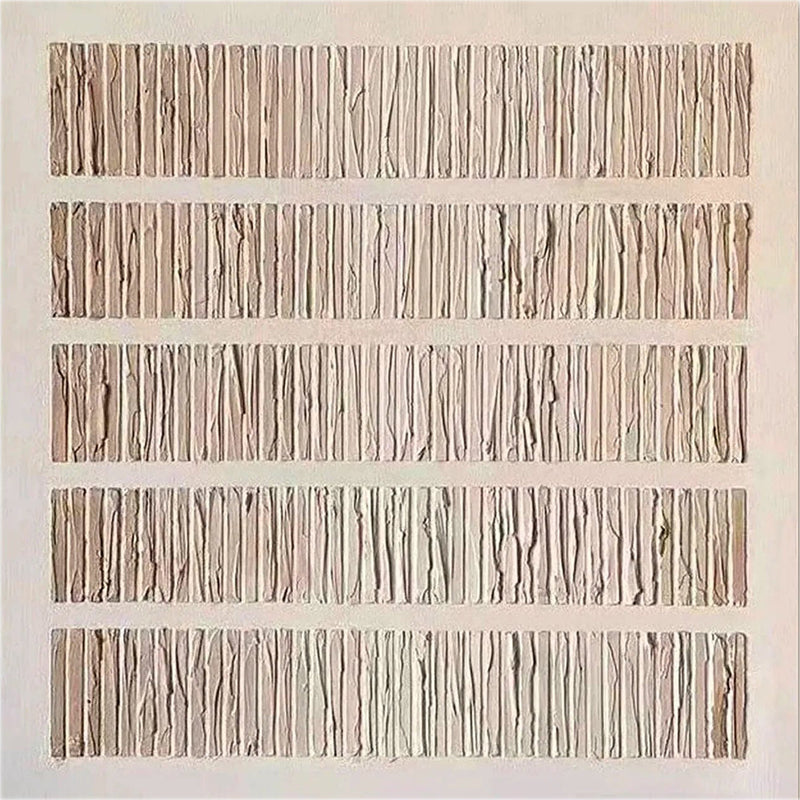 Wabi Sabi Wall Art with Textured Wood Effect | Large Square Canvas #TC 240