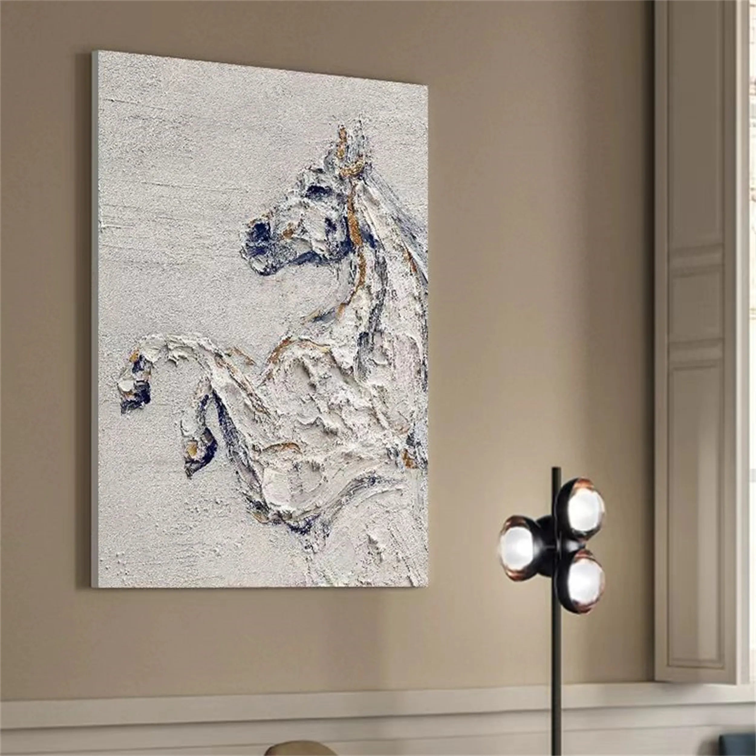 Handmade Tranquil Horse Art | Large Textured Animal Painting #ZZ 016