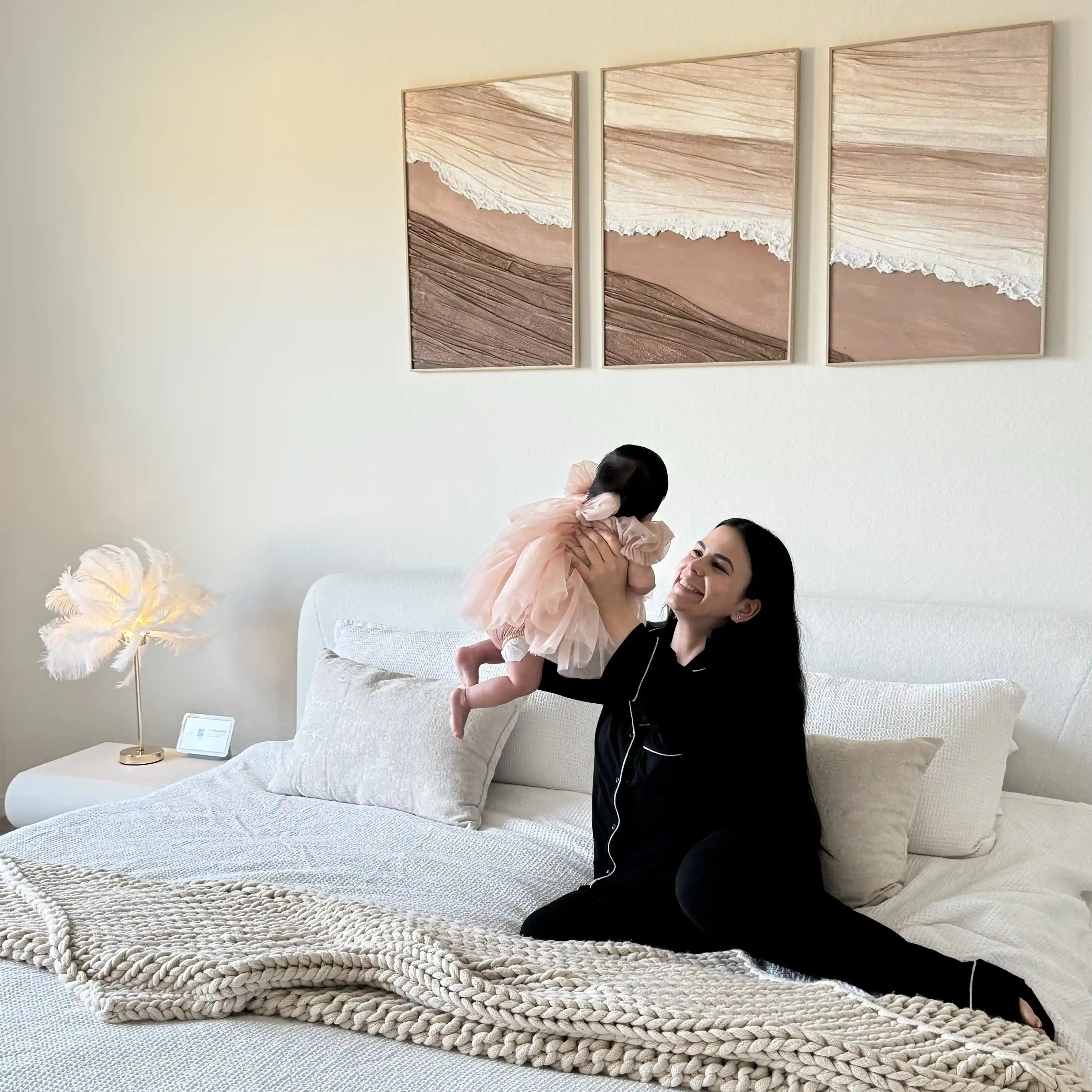 Textured Neutral Wall Art Set | 3 Piece Coastal Ocean Canvas #ZZ 061