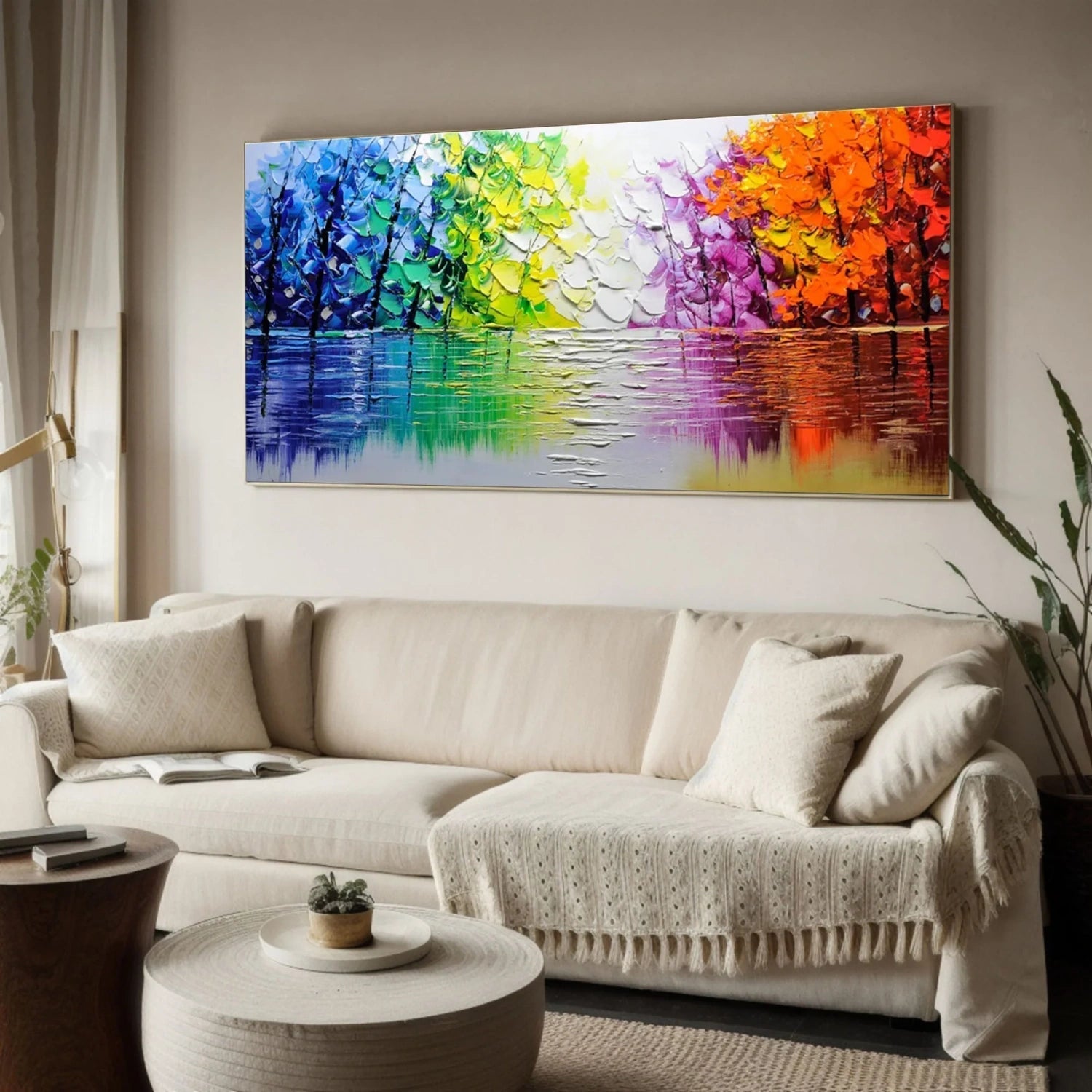 Textured Tree Canvas - Modern Landscape Wall Art #JJ 322