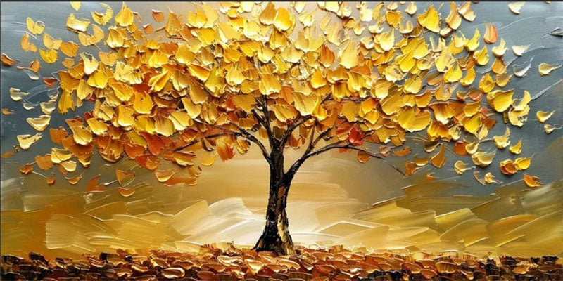 Textured White & Pastel Blooms Gold | Hand-Painted Floral Wall Art #JJ 315