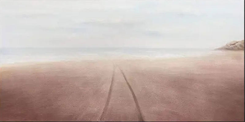 Modern Minimalist Beige Horizon Abstract Wall Decor Canvas #JJ 254