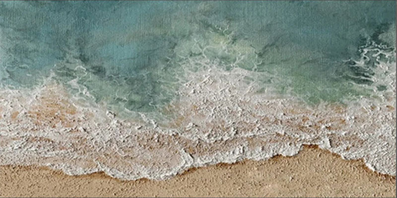 Tactile Ocean Abstract Painting | Textured Coastal Wall Art for Home #JJ 138