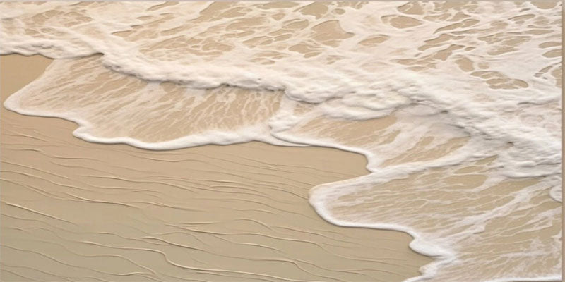 Beige Beach Painting - Sea Waves Texture Painting Canvas #JJ 264