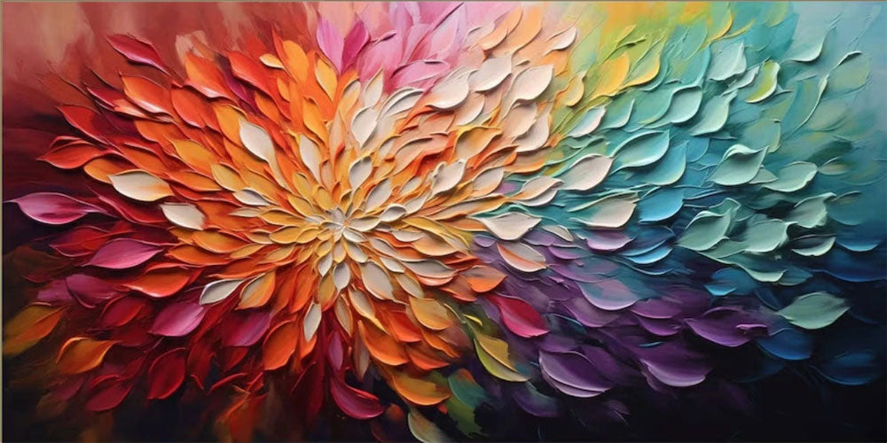 Colorful Abstract Flower Oil Painting for Your Living Space #JJ 340