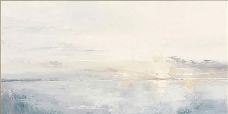 Pastel Coastal Oil Painting for Home Decor - Serene Wall Art #JJ 004