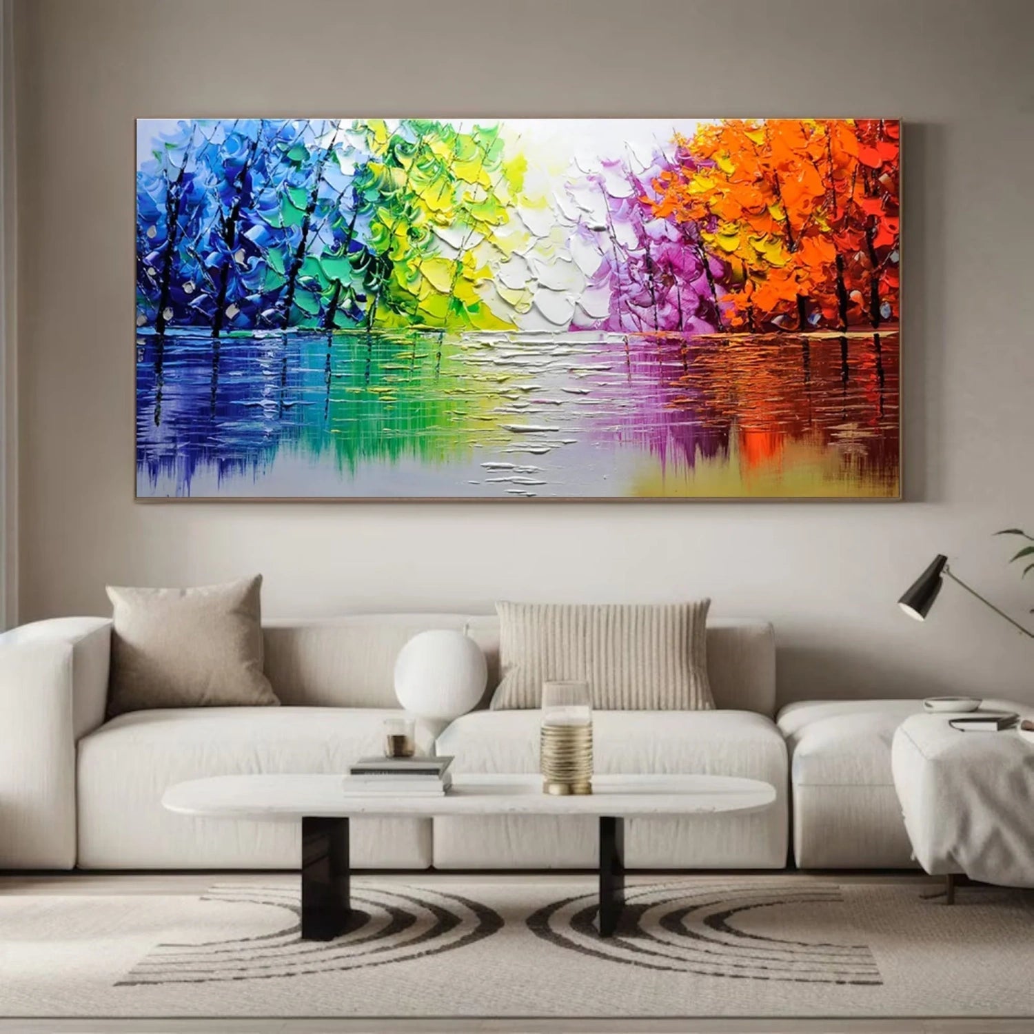 Textured Tree Canvas - Modern Landscape Wall Art #JJ 322