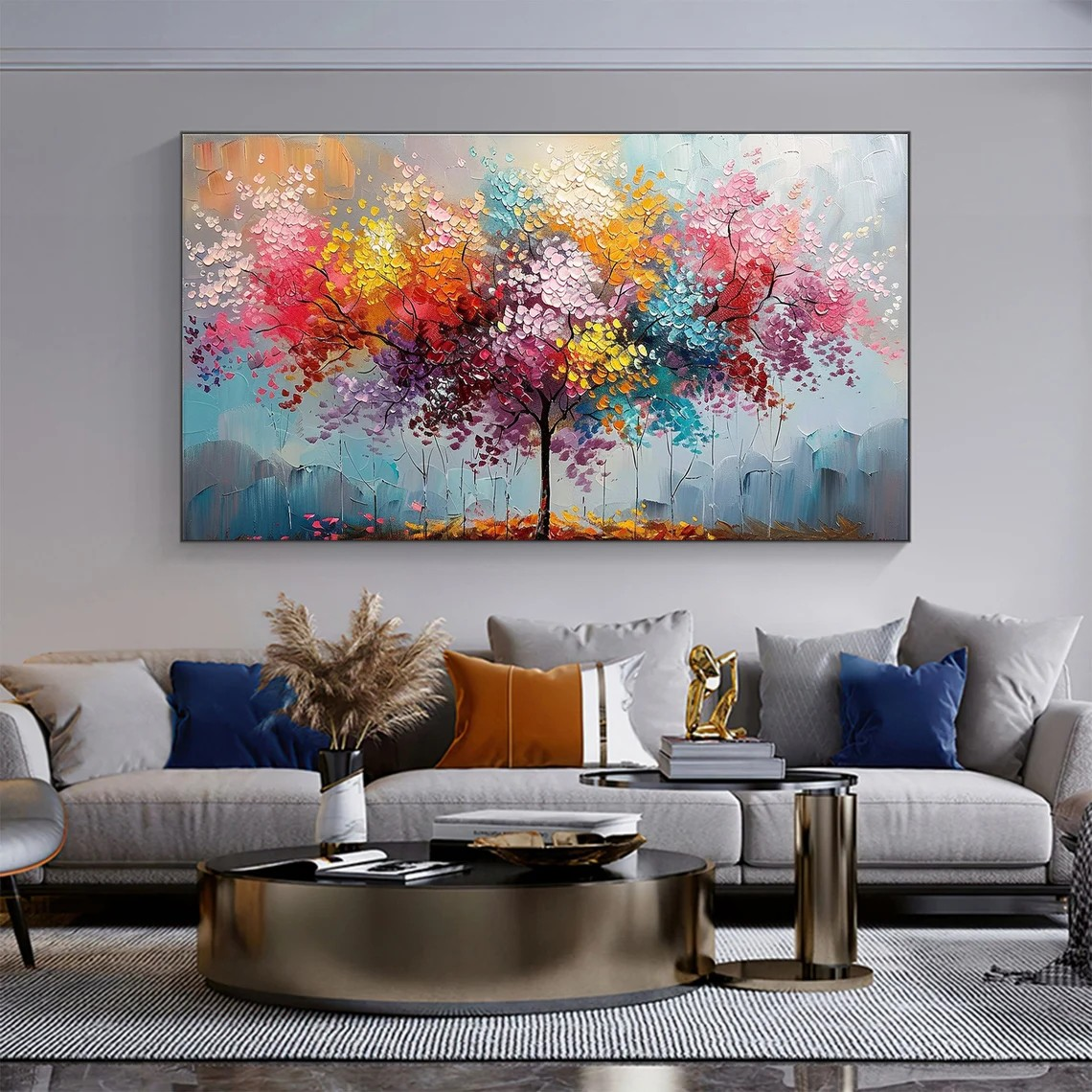 Joyful Blossom Tree Abstract - Vibrant Colorful Art #JJ 040