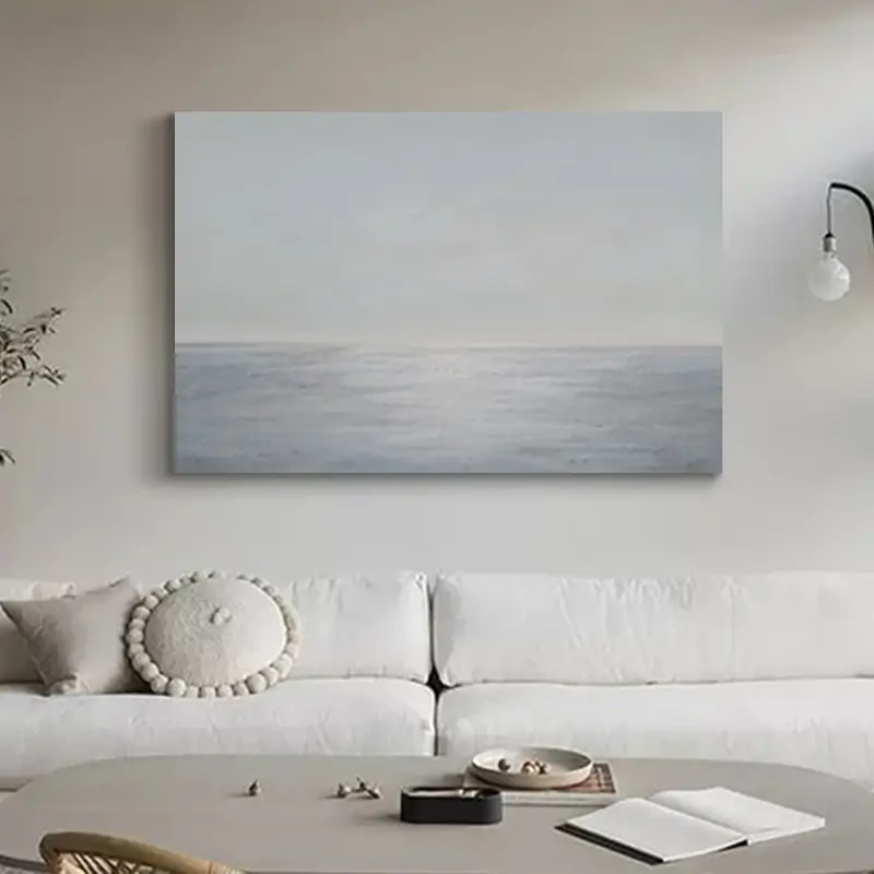 Handmade Serene Beige Landscape Abstract Wall Art #JJ 261