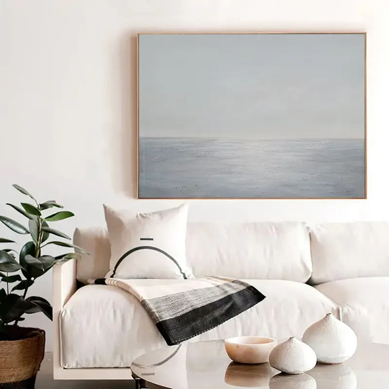 Handmade Serene Beige Landscape Abstract Wall Art #JJ 261