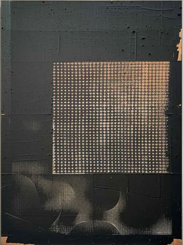 Textured Black & Gold Abstract Art - Modern Oil Painting #JJ 007