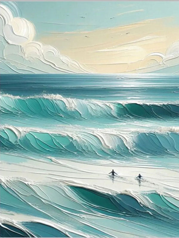 Surfer's Horizon – Abstract Ocean Wall Art #JJ 144
