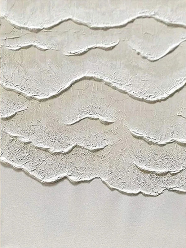 Beige and White Textured Abstract Oil Painting #JJ 130