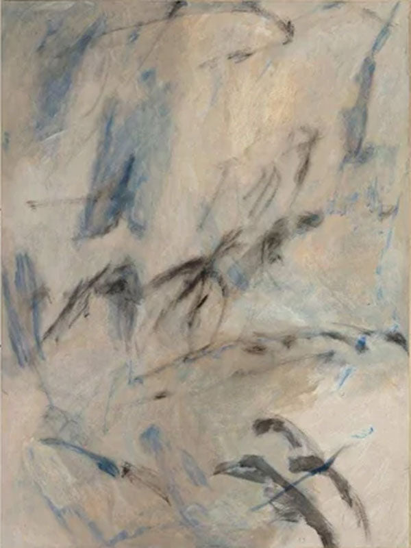 Modern Minimalist Abstract Art, Beige Gray Blue Black #TB 080