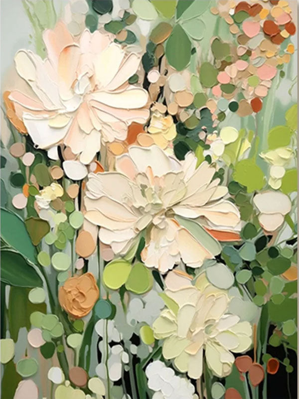 "Blooming Serenade" - Colorful Impasto Flower Painting | Canvas Art #TC 168