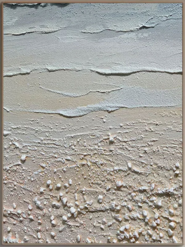 3D Textured Coastal Art | Sand and Sea Abstract Painting #JJ 068