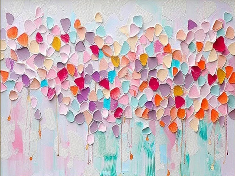 Artistic Home Decor: Hand - Painted Oil Painting with Vivid Floral Patterns #JJ 339