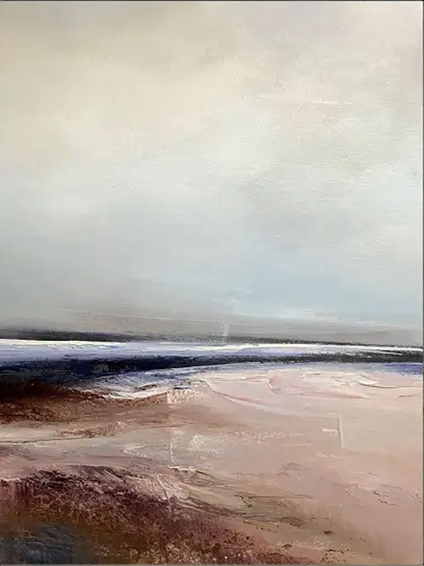 Abstract Beach Landscape Canvas Art - Large Nature-Inspired Wall Decor #JJ 150