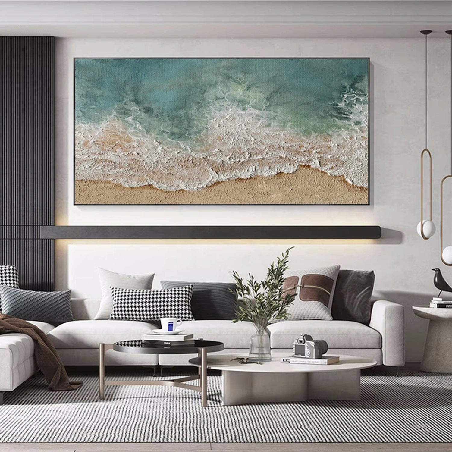 Tactile Ocean Abstract Painting | Textured Coastal Wall Art for Home #JJ 138