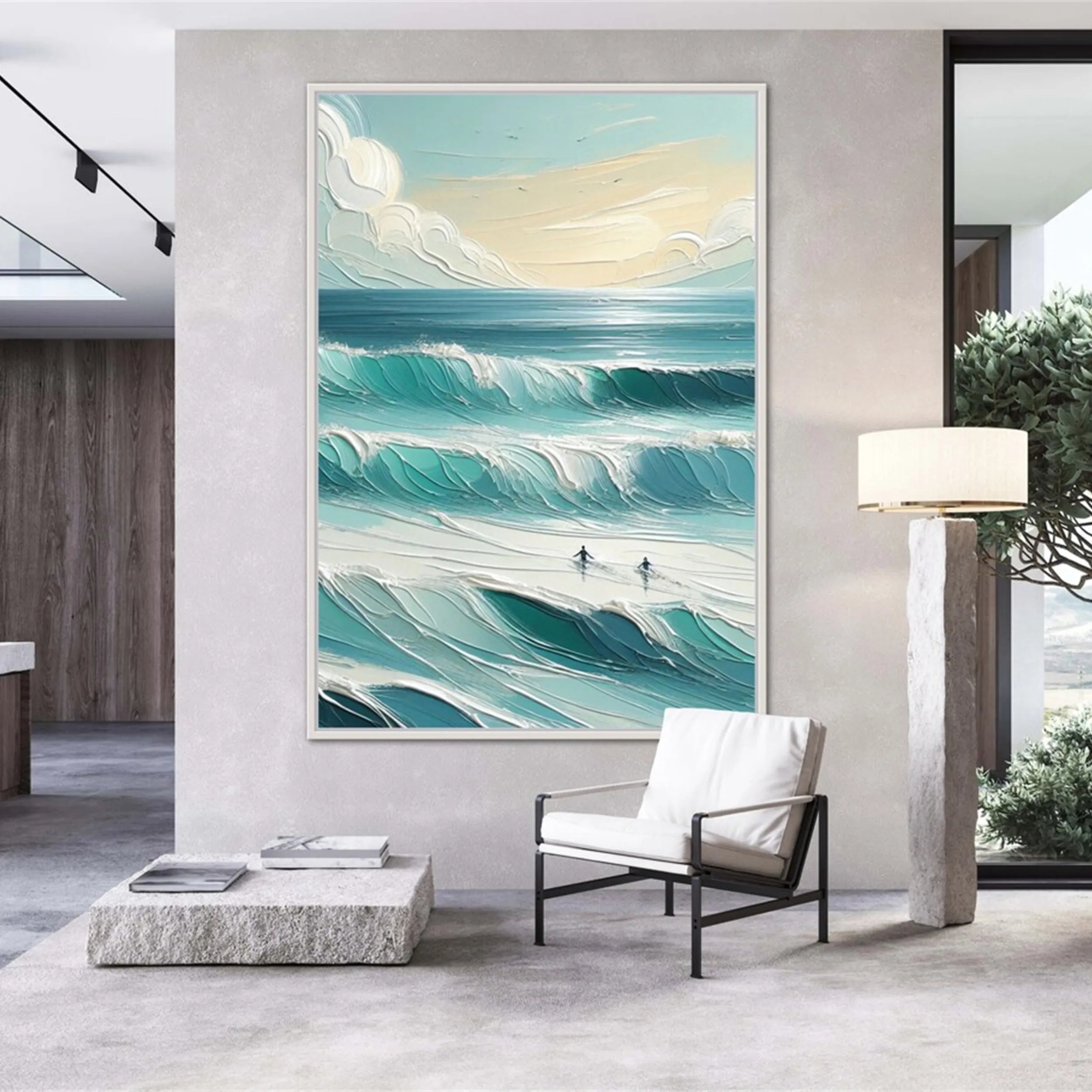 Surfer's Horizon – Abstract Ocean Wall Art #JJ 144
