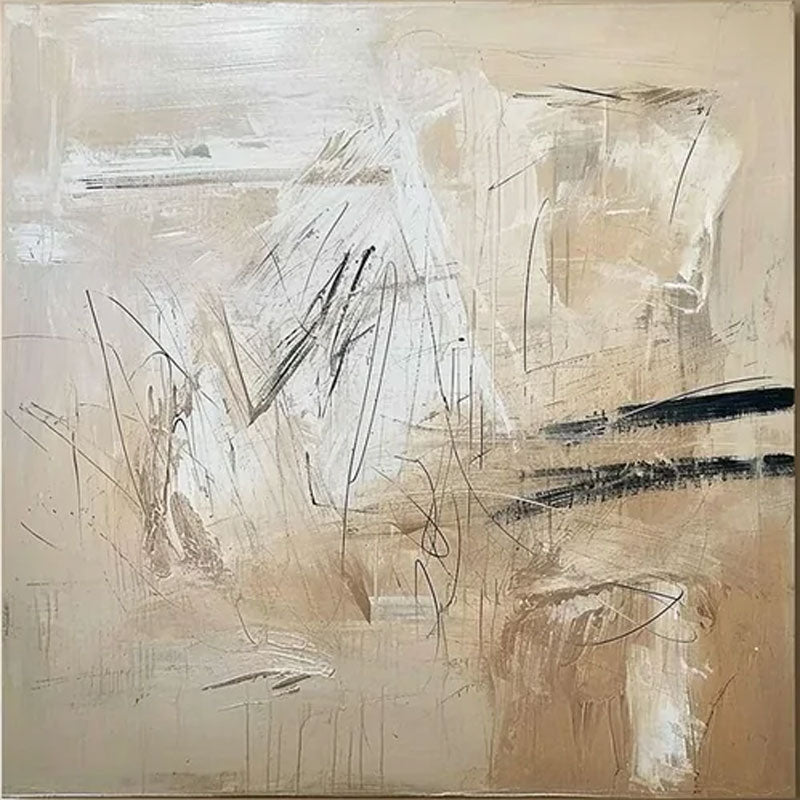 Large Abstract Oil Painting for Dining Room - Neutral Tones #JJ 024