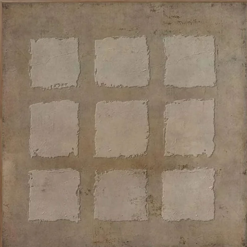 Textured Beige Abstract - Nine Square Grid Oil Painting #JJ 017