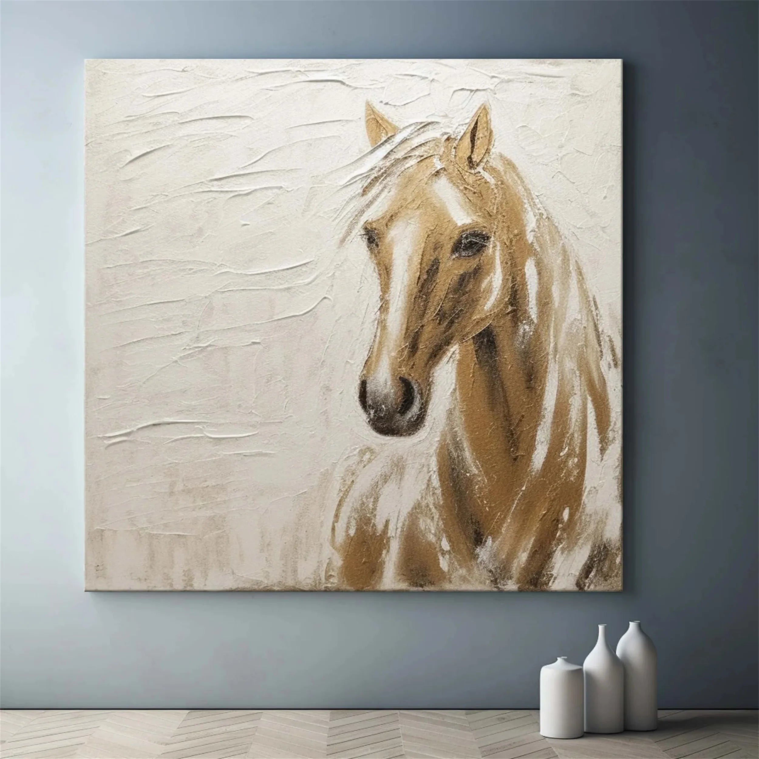 Contemporary Horse Art: Unique Textured Wall Art for Collectors #ZZ 020
