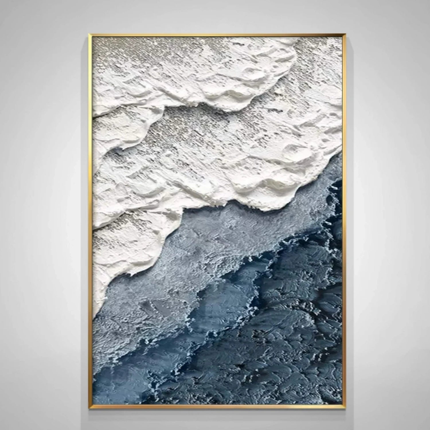 Textured Beach Abstract Oil Painting - Modern Serene Art Wall Art Canvas #JJ 140