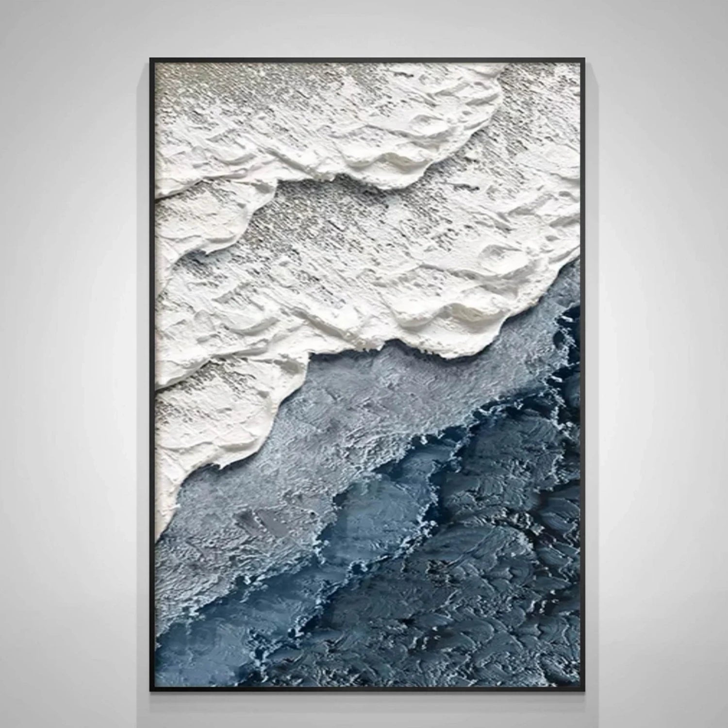 Textured Beach Abstract Oil Painting - Modern Serene Art Wall Art Canvas #JJ 140
