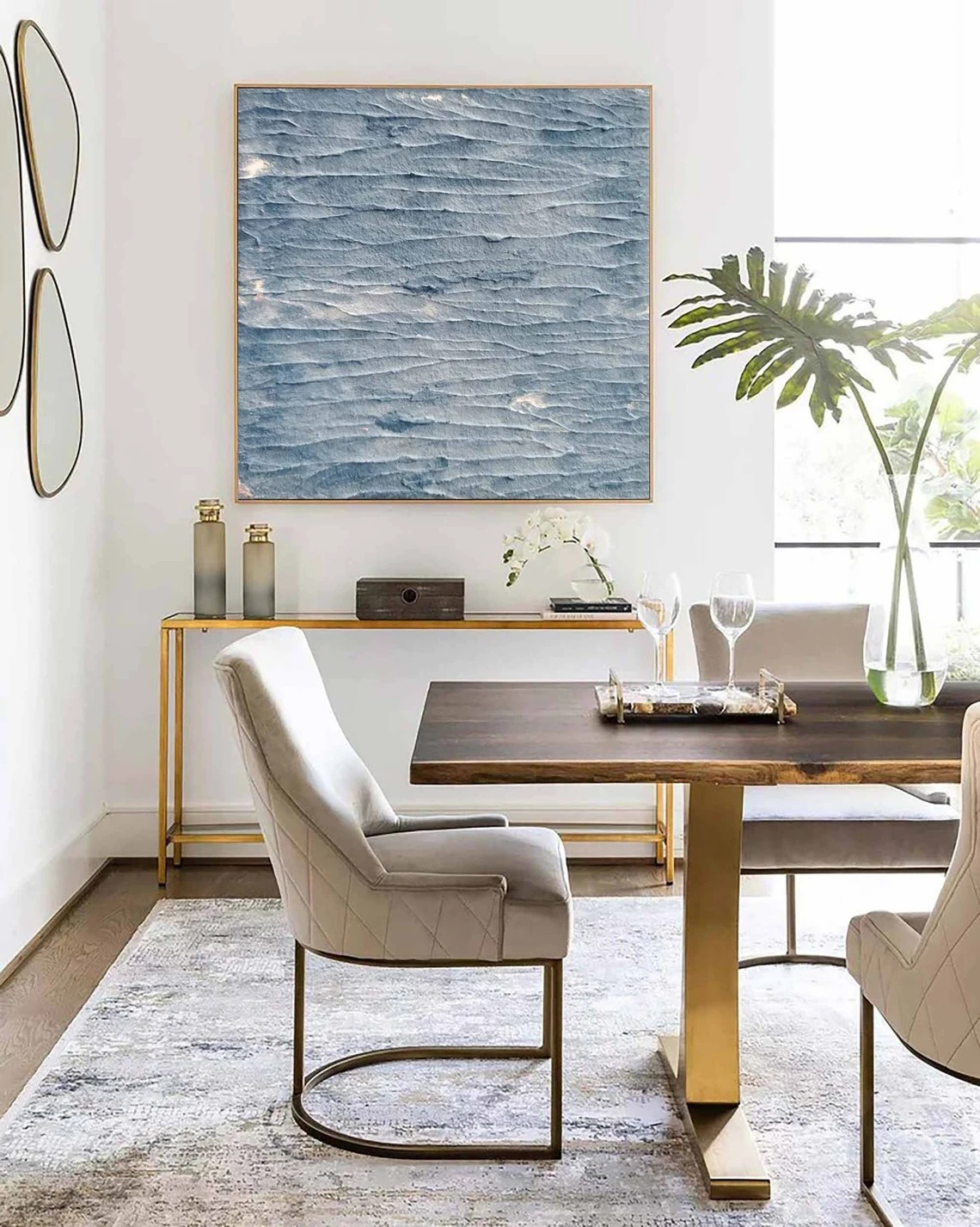 Ocean Wave Textured Abstract Painting - Coastal Wall Art #TC 089