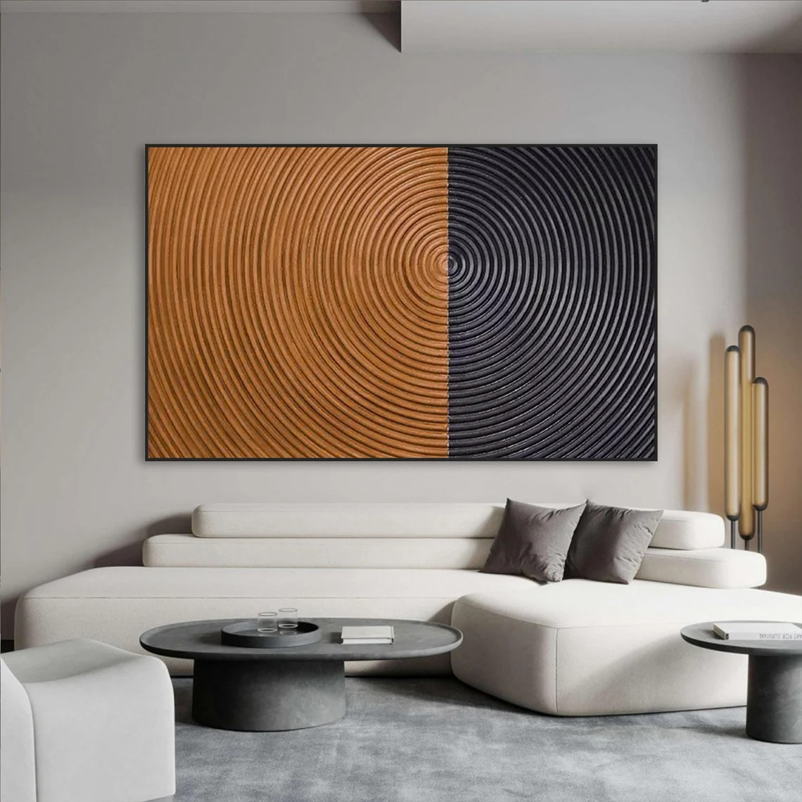 Unique Textured Circle Canvas for office or hallway #TC 087