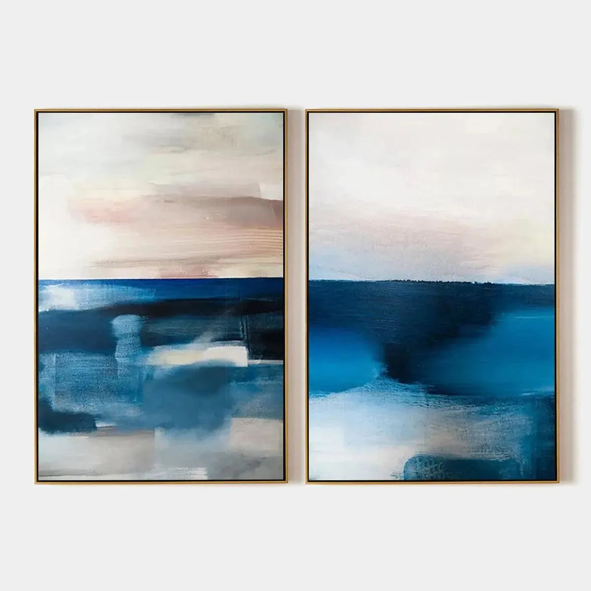 Blue Abstract Seascape Set | Modern Ocean Paintings #AA 294