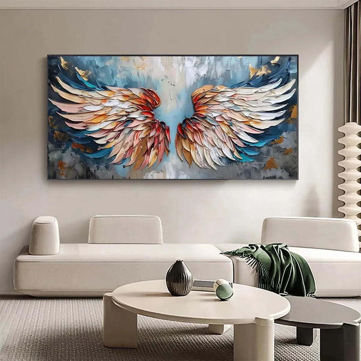Textured Angel Wings Art | Original Hand-Painted Canvas #ZZ 250