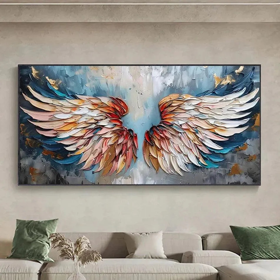 Textured Angel Wings Art | Original Hand-Painted Canvas #ZZ 250
