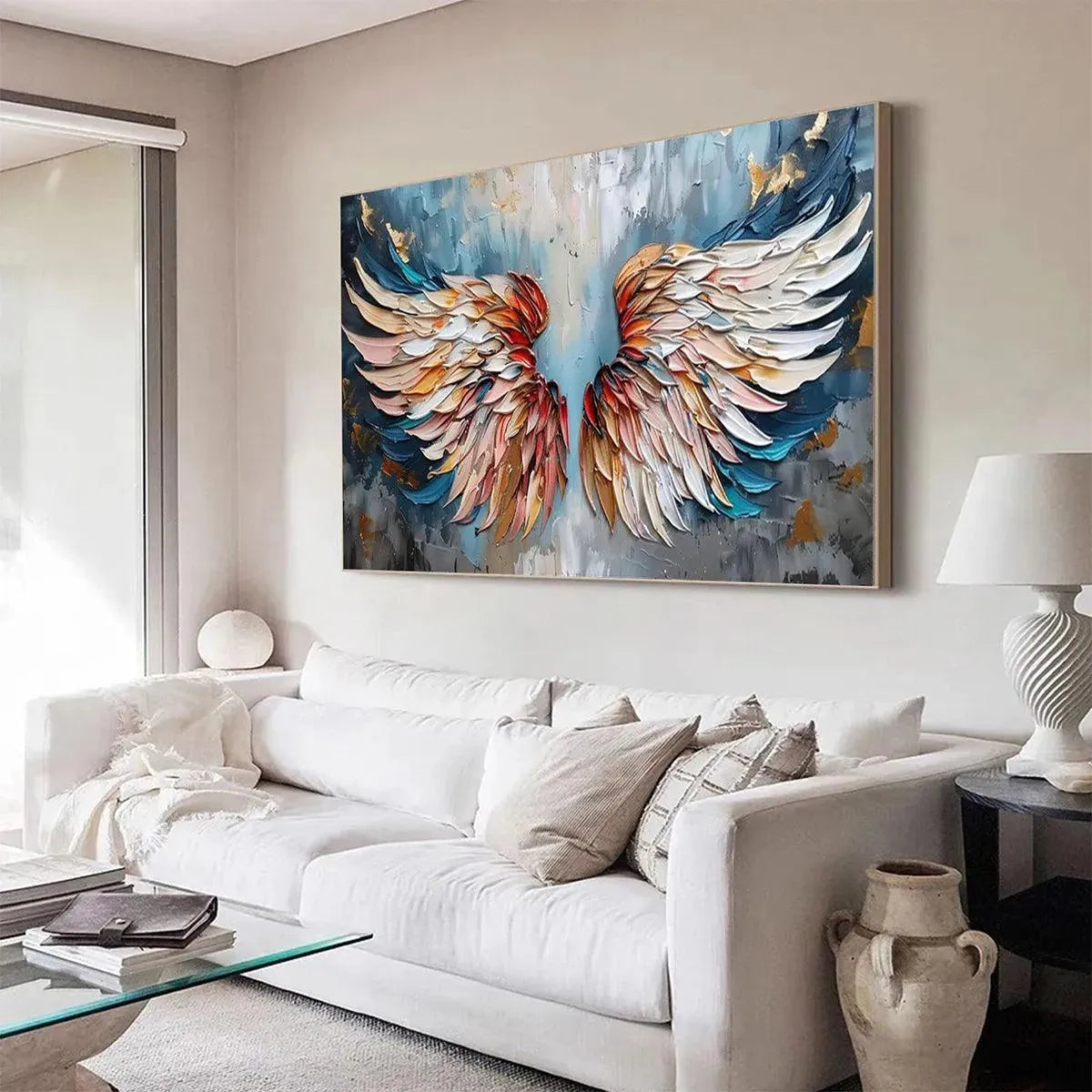 Textured Angel Wings Art | Original Hand-Painted Canvas #ZZ 250