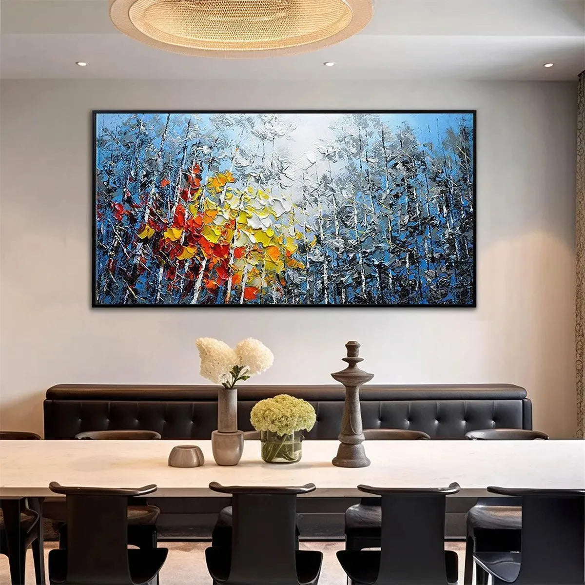 Textured Abstract Forest Painting | Colorful Impasto Wall Art #TC 244