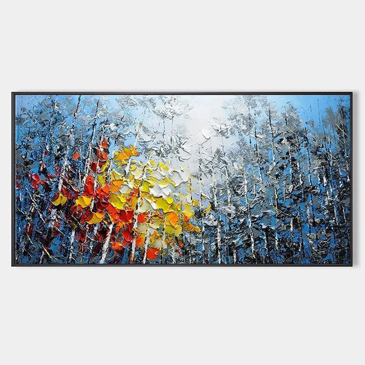 Textured Abstract Forest Painting | Colorful Impasto Wall Art #TC 244