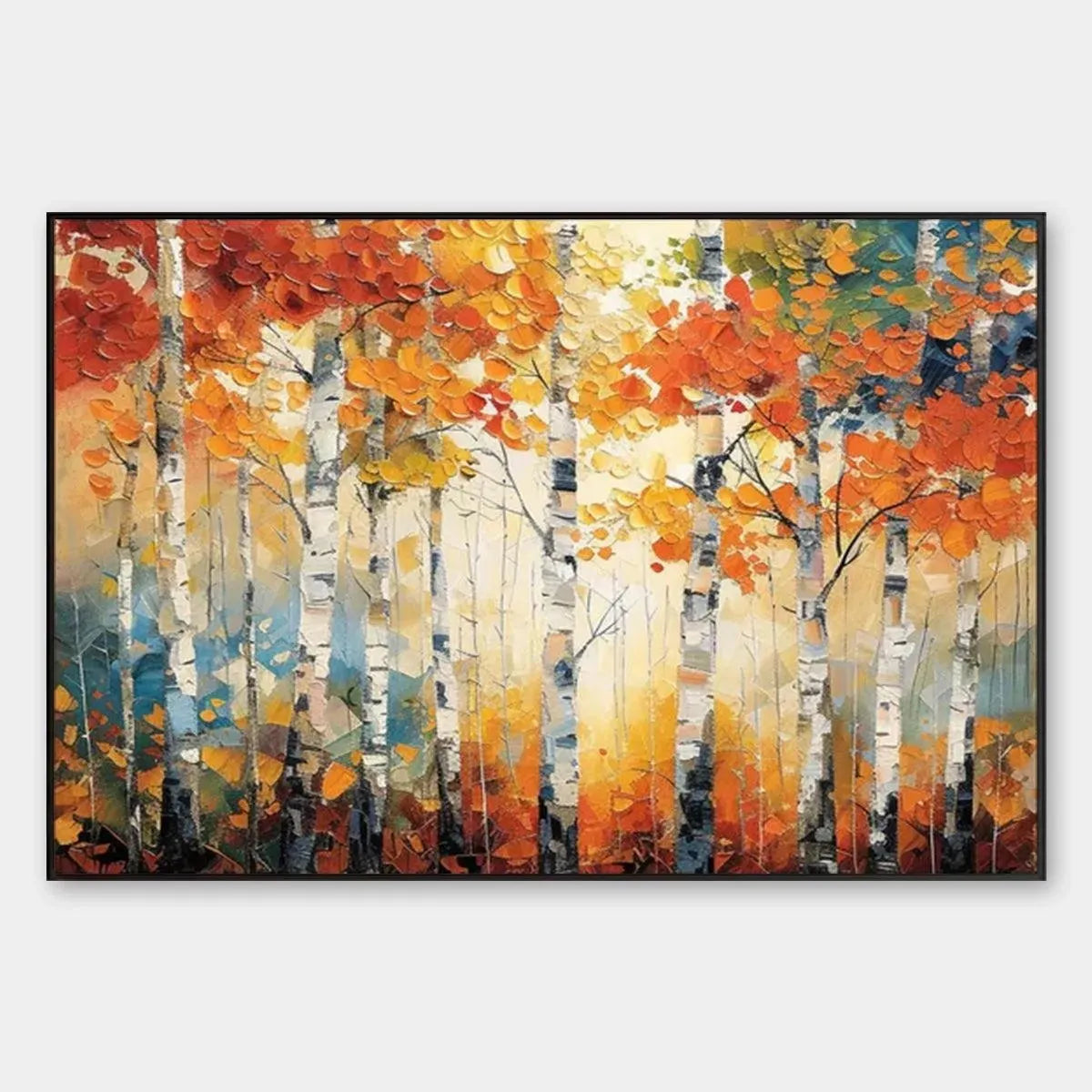 Textured Impasto Birch Tree Painting | Palette Knife Wall Art #TC 245