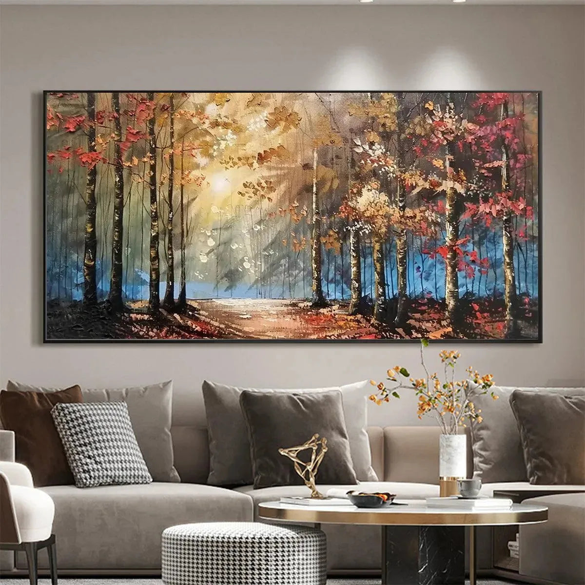 Hand-Painted Forest Path Canvas Art | Modern Decor #TC 262