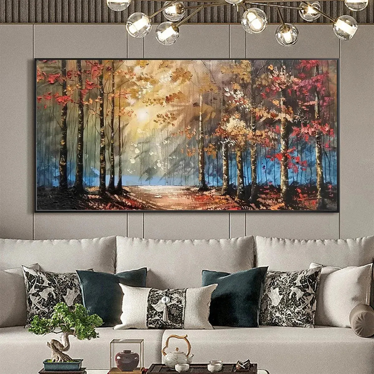 Hand-Painted Forest Path Canvas Art | Modern Decor #TC 262