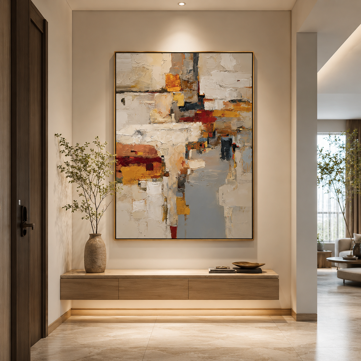 Amber Geometry – Modern Abstract Wall Art